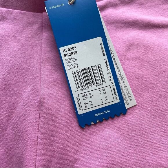 ⭕️ ADIDAS Women’s Shorts Activewear Sport Crystals Logo Pink Small - Picture 6 of 9